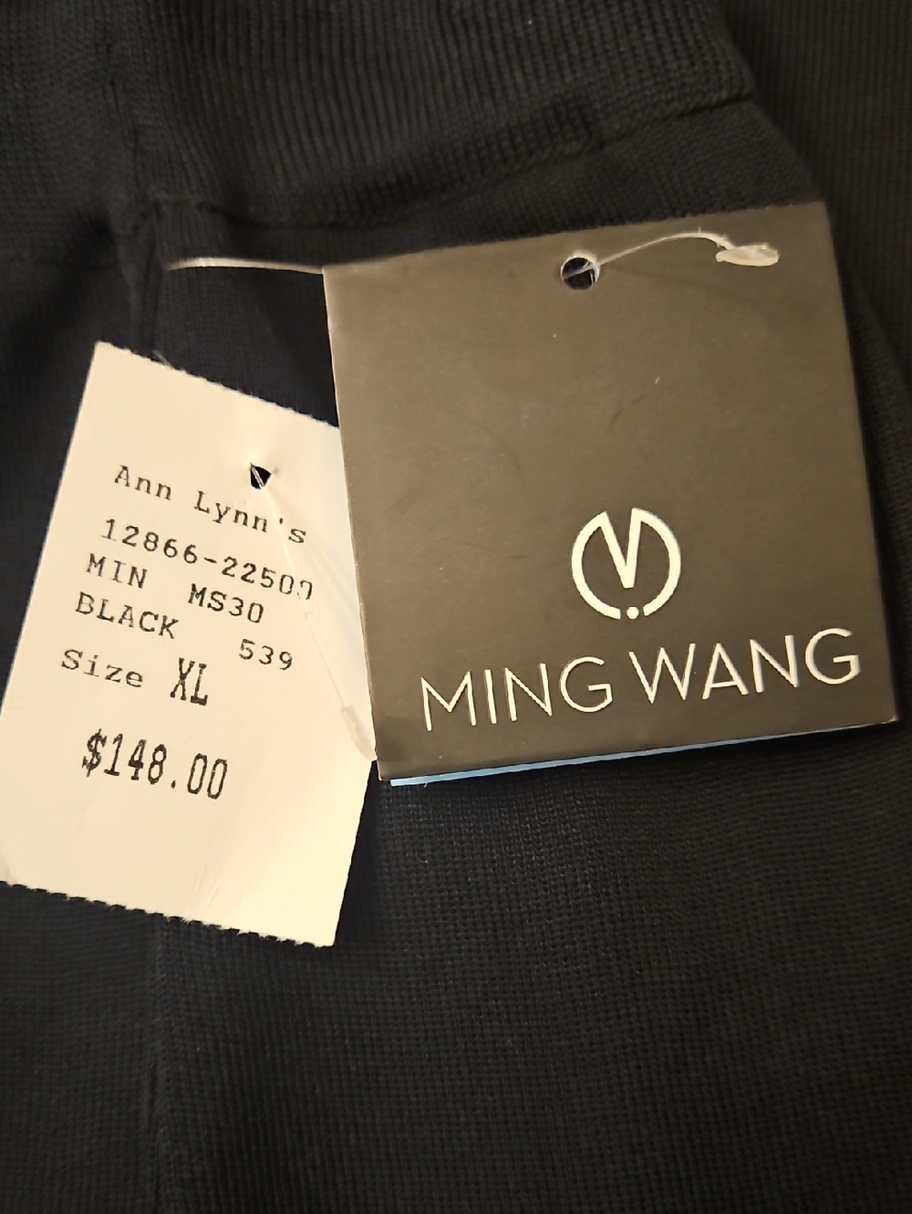 Nwt Ming Wang Black Ribbed Knit Top And Skirt - Picture 11 of 16